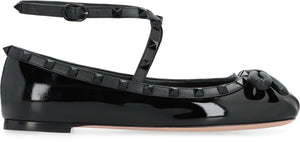 Valentino Garavani - Rockstud leather ballet flats-1